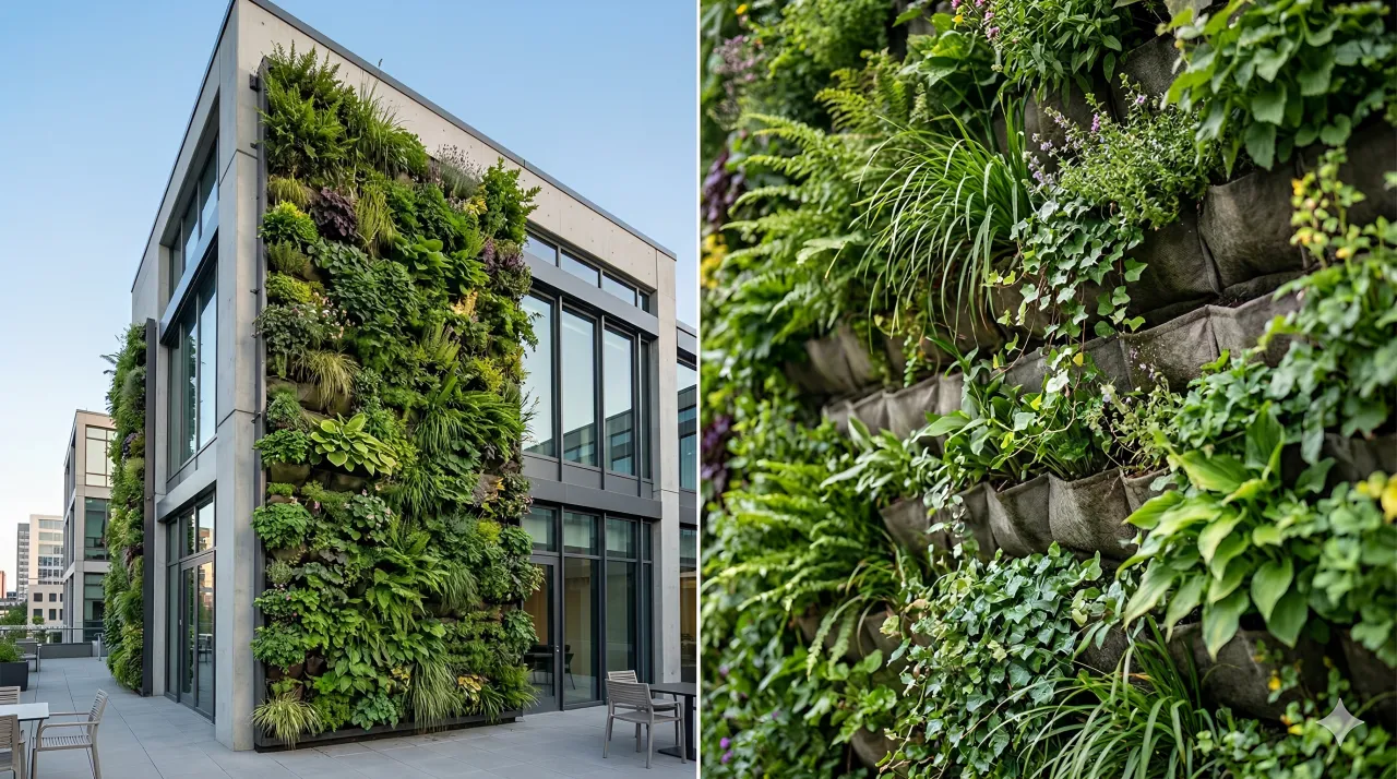 Jardim vertical em Feltro Geotêxtil com Sistema Modular