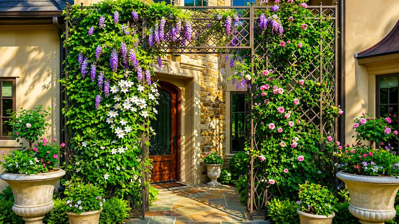 Jardim vertical Treliça de Ferro para Plantas Trepadeiras